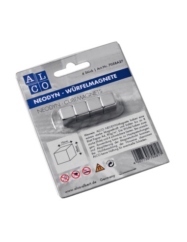 Tahvlimagnet ALCO 7038A super tugev kuup 10mm, hõbe 4tk/pk