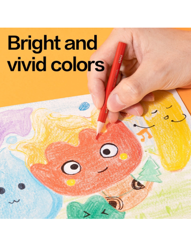 Värvipliiatsid DELI ColorWow 12 värvi lühikesed kolmetahulised