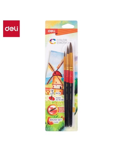 Pintslid DELI 3tk/pk poni (2, 5, 8 ümar)