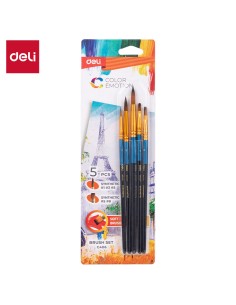 Pintslid DELI 5tk/pk sünteetilised (1, 3, 5 ümar, 5, 8 lapik)