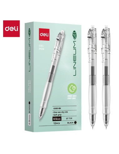 Geelpliiats Deli Lineum Gel 0,5mm kiiresti kuivav must