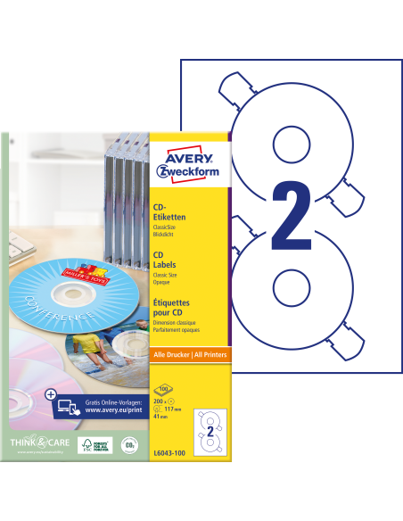 Labels Zweckform for CD A4/100sh