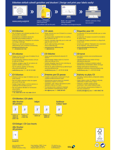 Etiketid Zweckform L6043-100 CD-le A4/100L