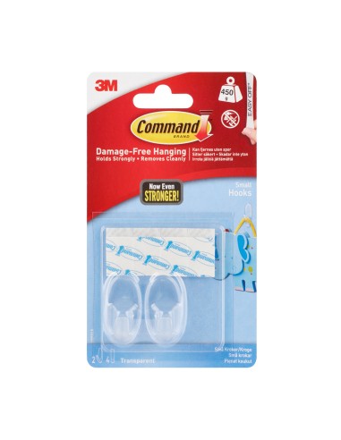 Command™ Small Clear Hooks with Clear Strips 17092CLR