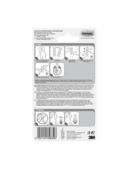Command™ Small Clear Hooks with Clear Strips 17092CLR
