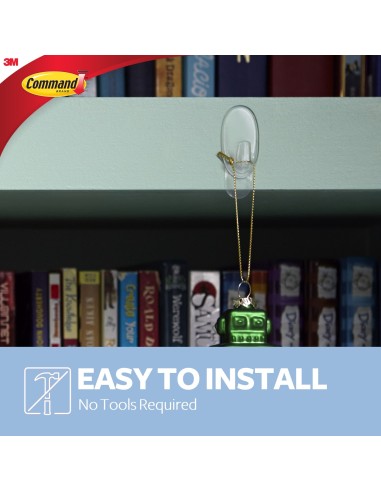 Command™ Small Clear Hooks with Clear Strips 17092CLR