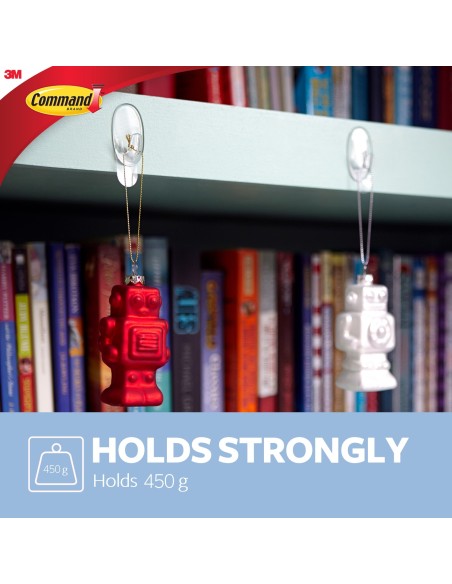 Command™ Small Clear Hooks with Clear Strips 17092CLR