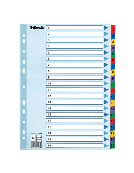 Index 1-20 Mulitcolor Mylar A4