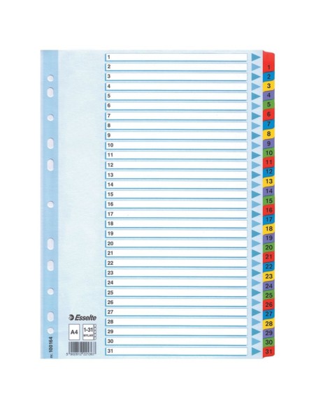 Index 1-31 Mulitcolor Mylar A4