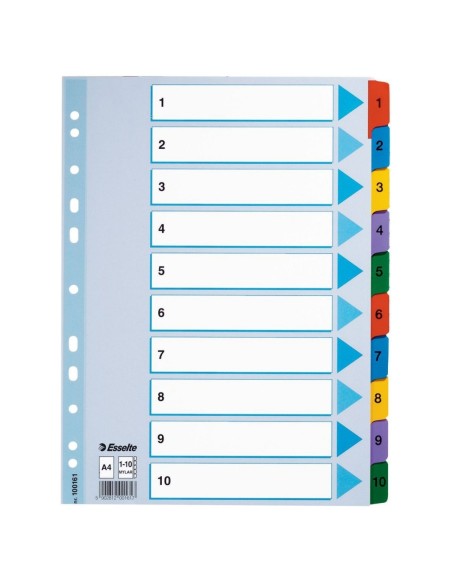 Index 1-10 Mulitcolor Mylar A4