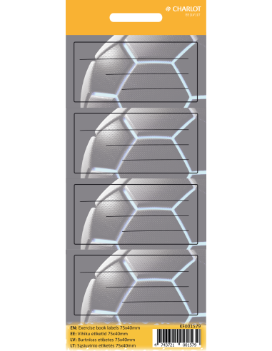 Vihiku kleebisetiketid Charlot (2026 mudelid) 75x40mm 4tk lehel