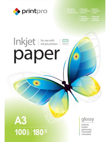 Photo paper PrintPro glossy 180g/m, A3, 100pc