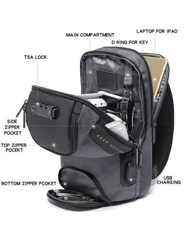 Sling bag Bange 7082 black