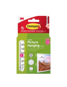 Command™ Large Picture Hanging Strips 17206, White, 4 Sets