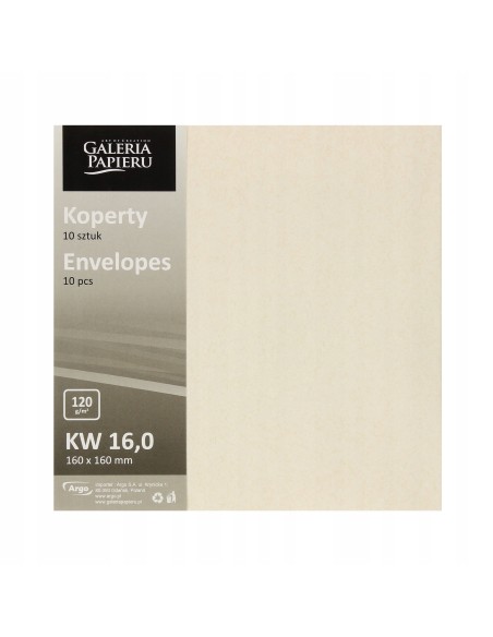 Envelope 160x160 mm Nature light beige 120 g/m2 10 pcs/pack