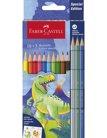 Col.pencil dino 10+3 cardboard wallet