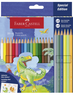 Col.pencil dino 18+6 cardboard wallet