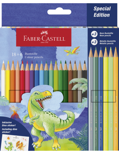 Col.pencil dino 18+6 cardboard wallet