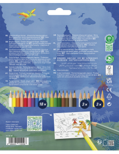 Värvipliiatsid Faber-Castell Dino 18+6-värvi 2