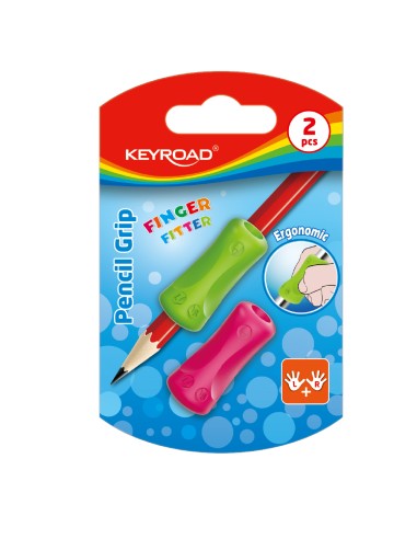 Sõrmekumm Keyroad harilikule pliiatsile, ergonoomiline, 2tk/pk blistris