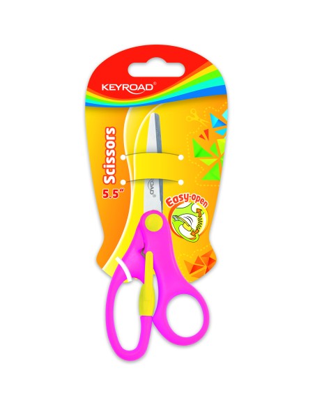 5" scissors, safe round tip, safe for fast open, 1pcs/blister card