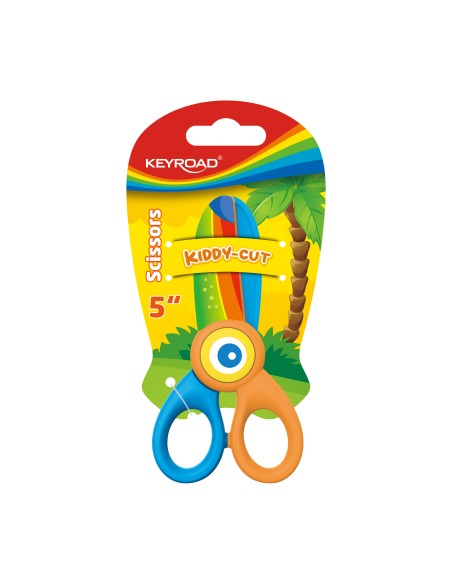 Kids 5" bladeless safety scissor with printing, 1pc/card
