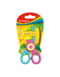 Kids 5" bladeless safety scissor with printing, 1pc/card 2
