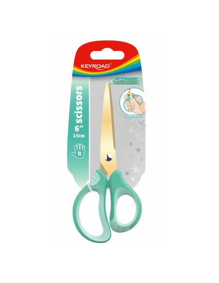 KEYRAOD Metallic collection6 /15.5cm scissors with metallic titanium coating, 1pc/card