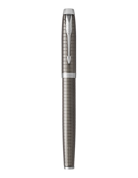 PARKER IM Rollerball Pen, Premium Dark Espresso Chiselled with Fine Point Black Ink Refill, Gift Box (1931682)