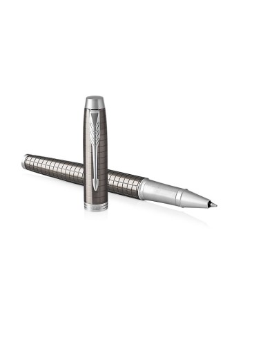 PARKER IM Rollerball Pen, Premium Dark Espresso Chiselled with Fine Point Black Ink Refill, Gift Box (1931682)