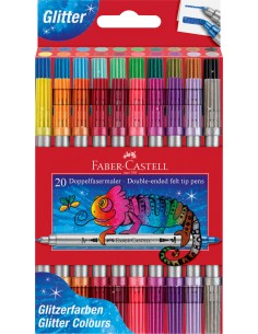 Viltpliiatsid Faber-Castell 2-otsaga 20-värvi glitter