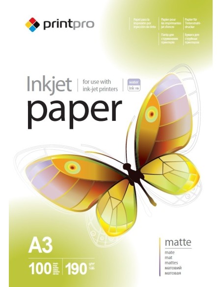 Photo paper PrintPro matte 190g/m, A3, 100pc
