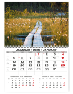 Wall calendar College UNO EE-LV-LT Local+English 2026 no.4