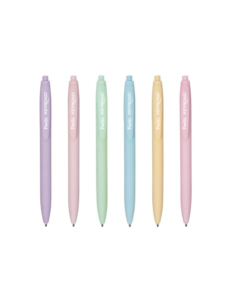 Blue ink ball pen, pastel body, 1.0mm tip,  36pcs/display box