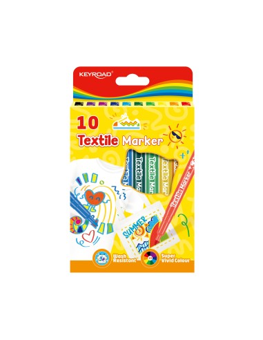 10 colors textile marker pen(Unwashable)/box