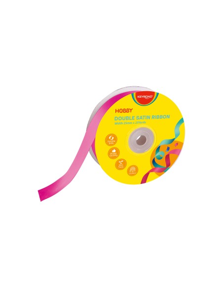 Double satin ribbon, Width 25mm x 25Yards,pink 600