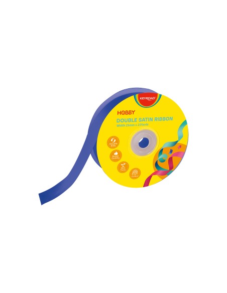 Double satin ribbon, Width 25mm x 25Yards,blue 480