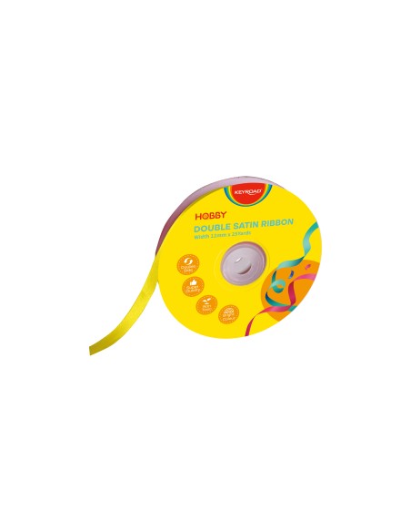 Double satin ribbon, Width 12mm x 25Yards,yellow 220