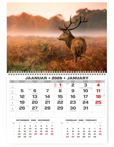 Wall calendar College UNO EE-LV-LT Local+English 2026 no.2