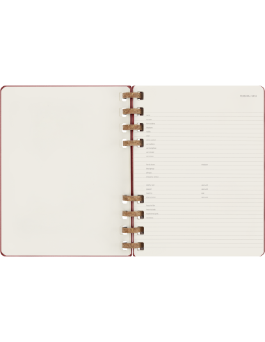 Kalendermärkmik Moleskine dateerimata 20x25cm, nädal, spiraal, punane