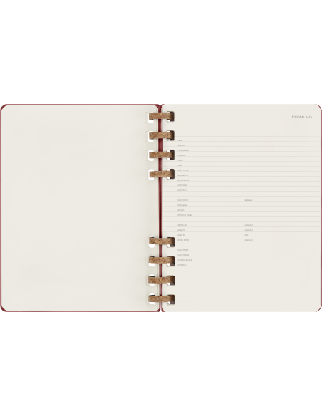 Kalendermärkmik Moleskine dateerimata 20x25cm, nädal, spiraal, punane