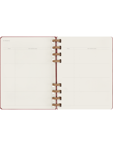 Kalendermärkmik Moleskine dateerimata 20x25cm, nädal, spiraal, punane