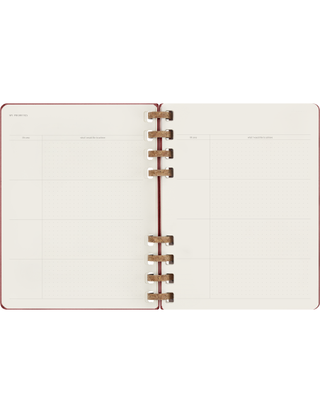 Kalendermärkmik Moleskine dateerimata 20x25cm, nädal, spiraal, punane