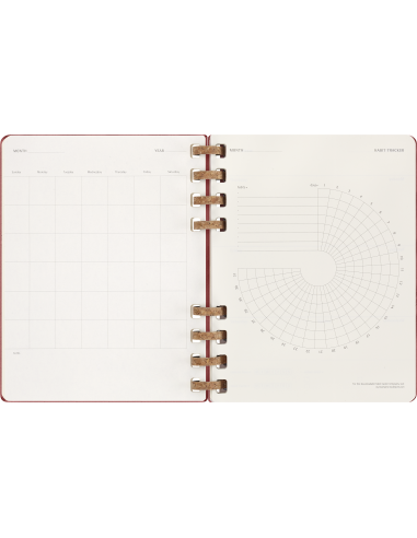 Kalendermärkmik Moleskine dateerimata 20x25cm, nädal, spiraal, punane