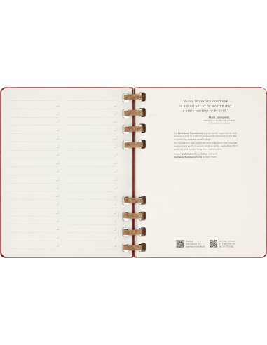 Kalendermärkmik Moleskine dateerimata 20x25cm, nädal, spiraal, punane