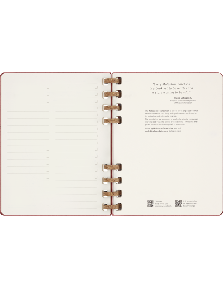 Kalendermärkmik Moleskine dateerimata 20x25cm, nädal, spiraal, punane