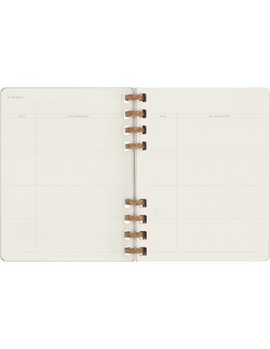 Kalendermärkmik Moleskine dateerimata 20x25cm, nädal, spiraal, valge