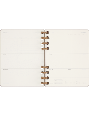 Kalendermärkmik Moleskine dateerimata 20x25cm, nädal, spiraal, valge