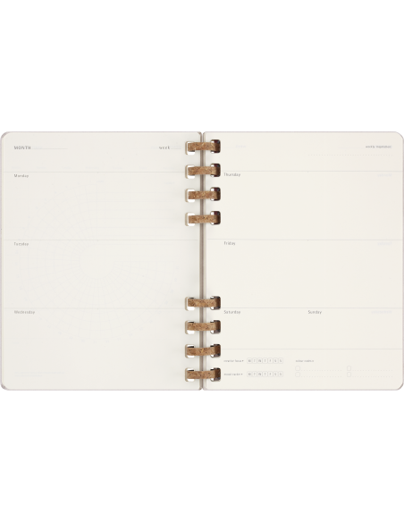 Kalendermärkmik Moleskine dateerimata 20x25cm, nädal, spiraal, valge