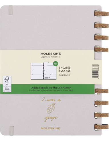 Kalendermärkmik Moleskine dateerimata 20x25cm, nädal, spiraal, valge